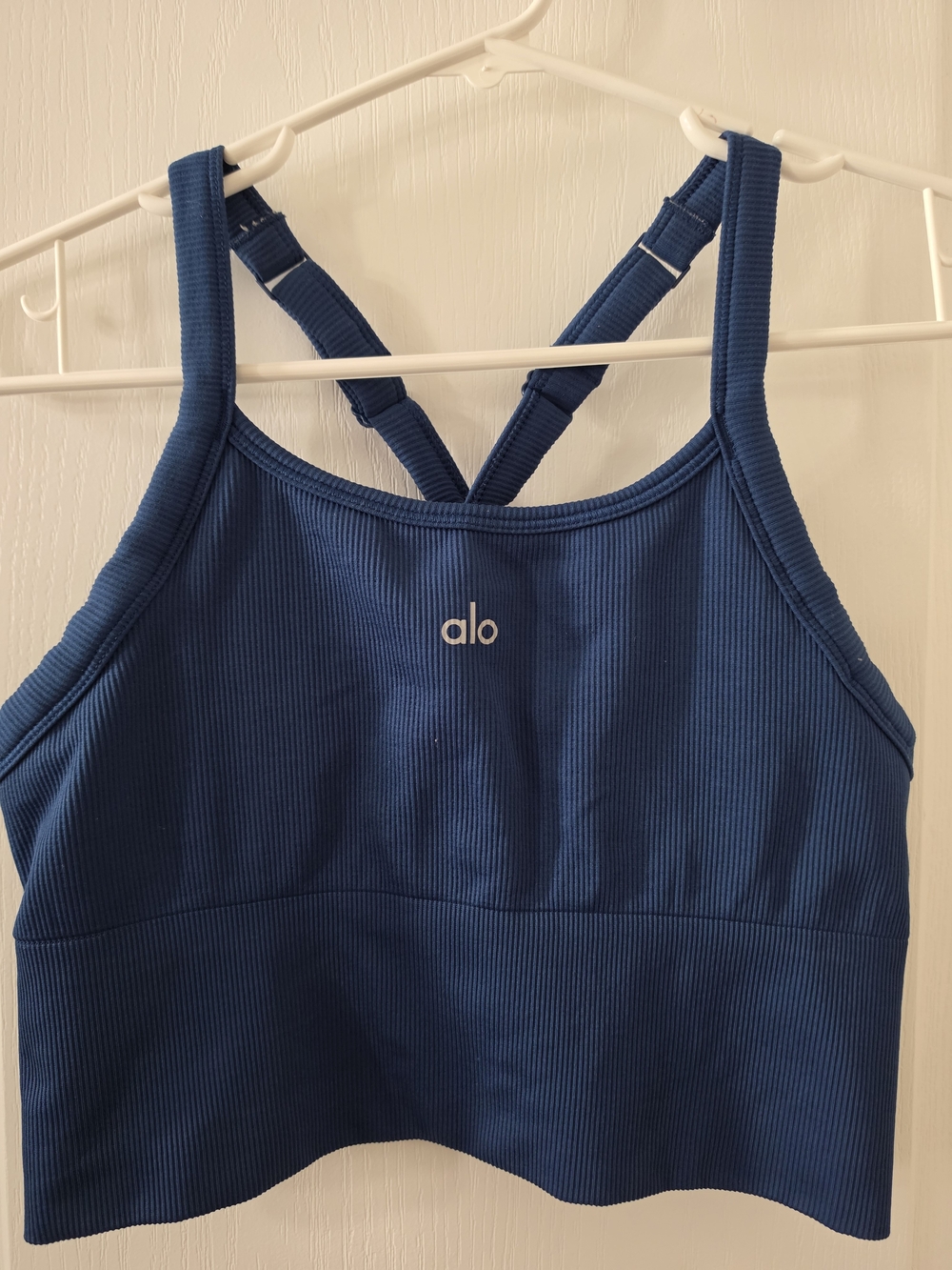 ALO Seamless Ribbed Favorite Bra Tank, Navy  💙